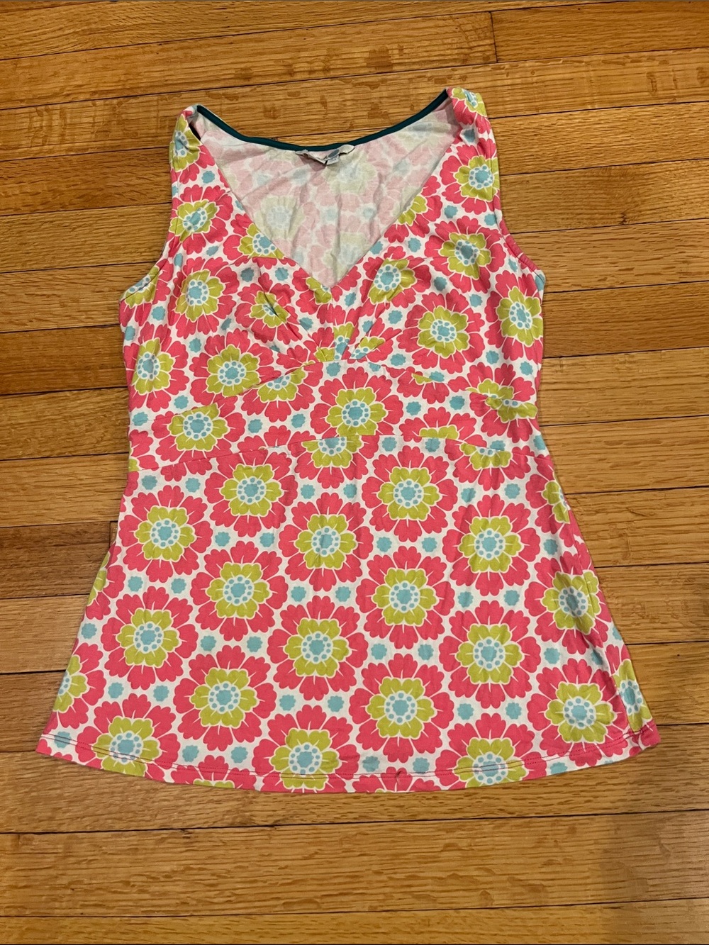 Boden Pink Floral V-Neck One-Piece Swimdress